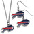 Buffalo Bills Dangle Earrings & Chain Necklace Set