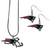 New England Patriots Dangle Earrings & State Necklace Set