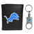 Detroit Lions Leather Tri-fold Wallet & Valet Key Chain