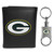 Green Bay Packers Leather Tri-fold Wallet & Valet Key Chain