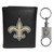 New Orleans Saints Leather Tri-fold Wallet & Valet Key Chain