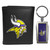 Minnesota Vikings Black Leather Tri-fold Wallet & Multitool Key Chain