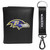 Baltimore Ravens Leather Tri-fold Wallet & Strap Key Chain