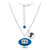 Detroit Lions Silver Necklace w/Crystal Football