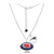 New England Patriots Silver Necklace w/Crystal Football