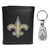 New Orleans Saints Tri-fold Wallet & Steel Key Chain