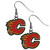 Calgary Flames Chrome Dangle Earrings