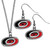 Carolina Hurricanes Dangle Earrings and Chain Necklace Set