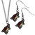 Arizona Coyotes Dangle Earrings and Chain Necklace Set