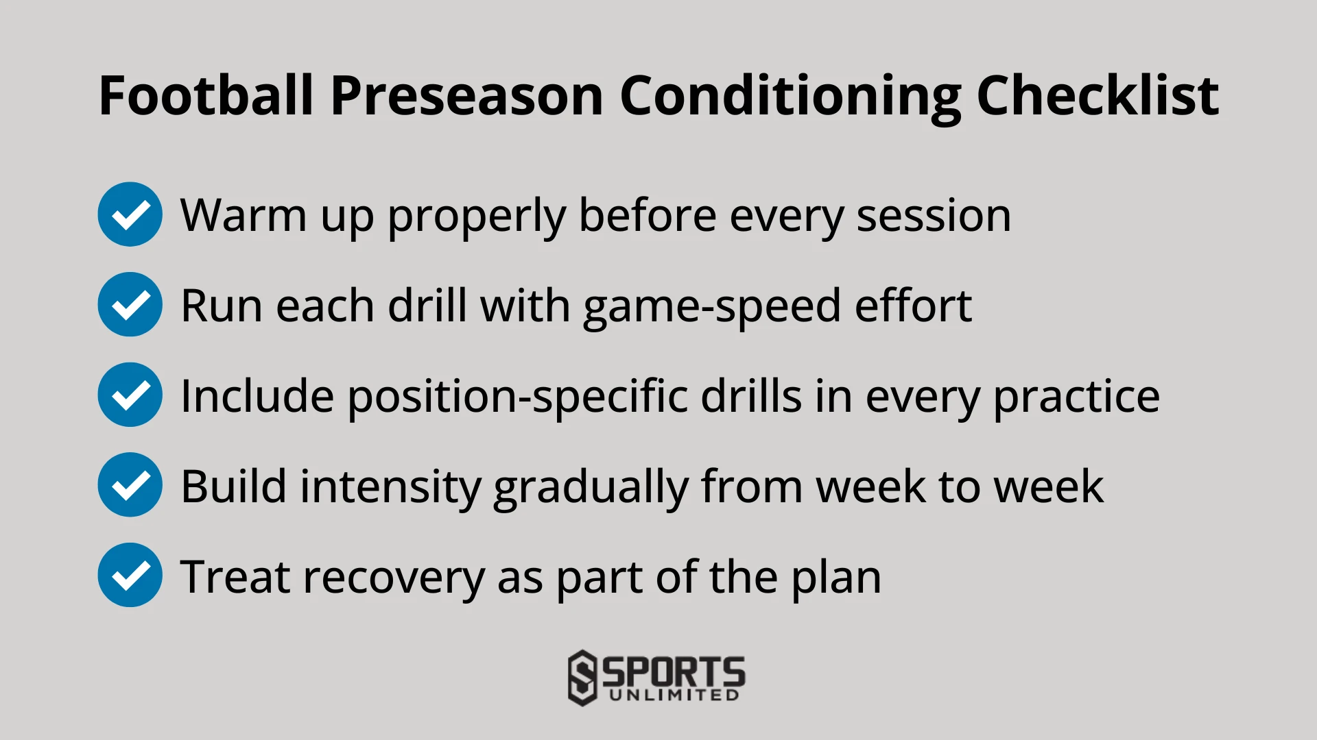 Football Preseason Conditioning Checklist Infographic