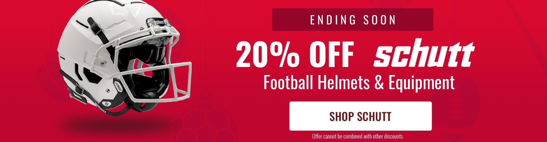 Ending Soon:  20% Off Schutt Helmets & Equipment - Shop Schutt
