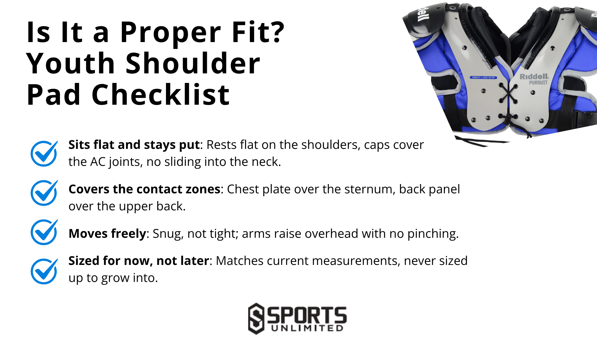 Youth Shoulder Pad Checklist Infographic