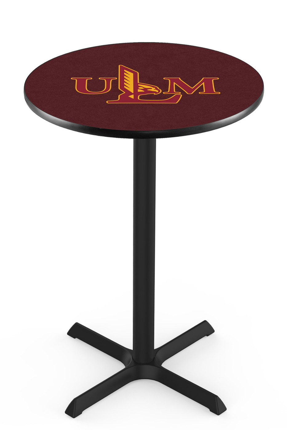 Louisiana-Monroe Warhawks Black Wrinkle Bar Table with Cross Base