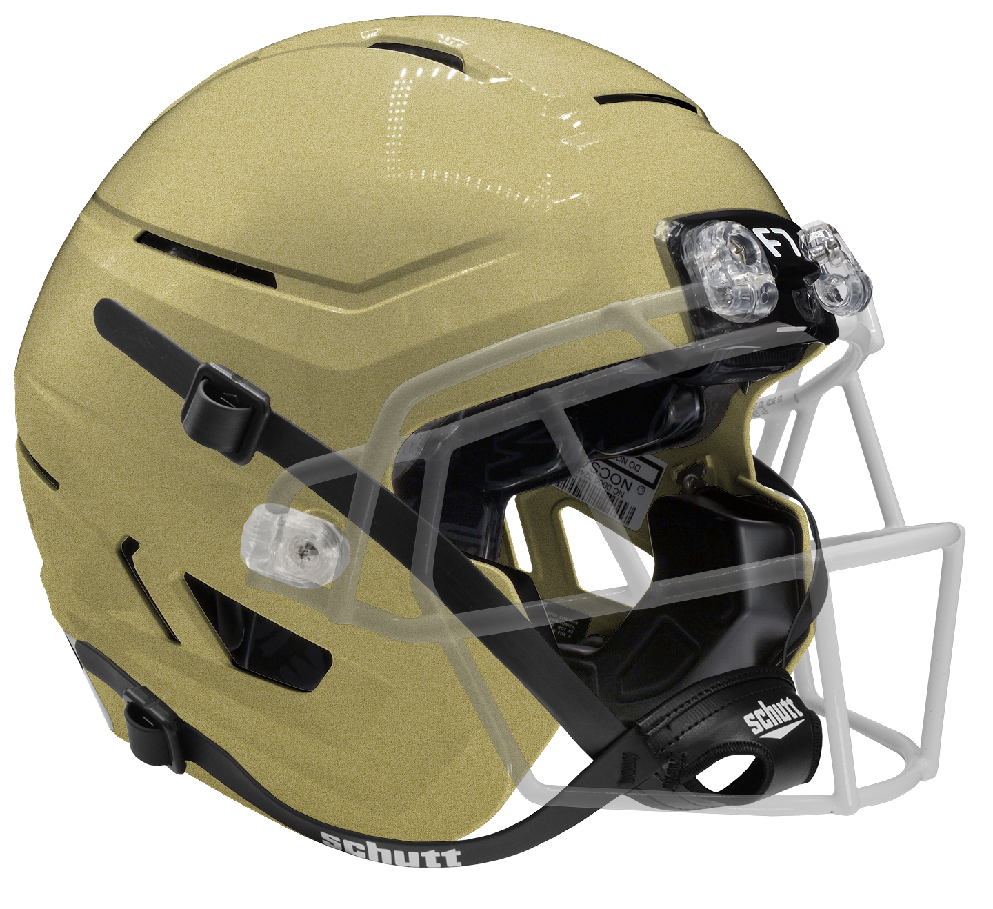 gold f7 football helmet Earhole Covers-Pair Schutt Pro XO Armor Technologies TPU cushioning delivers advanced impact absorption across varying temperatures Football Helmets: Adult & Youth