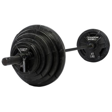 Weight Lifting Champion Barbell Bar Champion Barbell 300 Rubber Coated  Olympic Grip Plate Set