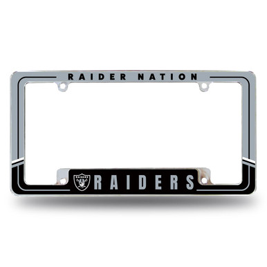 2-Pack Las Vegas Raiders Stainless Steel License Plate Frame - Black Finish, Rust-Free