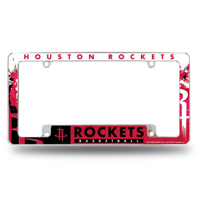 Houston Rockets All Over Chrome License Plate Frame - Sports Unlimited