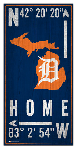 Detroit Tigers 17 x 26 Coordinates Sign