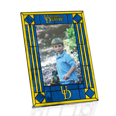 Delaware Blue Hens Art Glass Picture Frame - Sports Unlimited