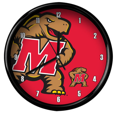 Maryland Terrapins Big Logo Clock - Sports Unlimited