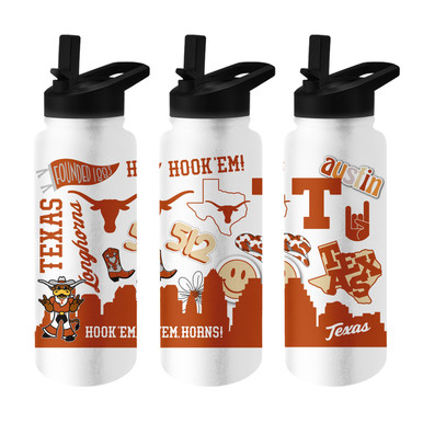 Texas Longhorns Quencher Logo Flip Top Water Bottle