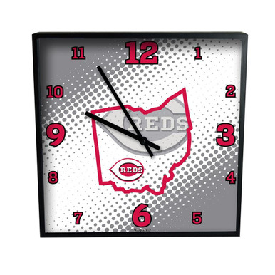 Cincinnati Reds Square State of Mind Clock - Sports Unlimited