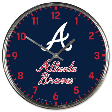 Atlanta Braves Round Chrome Wall Clock - Sports Unlimited
