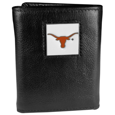 Texas Longhorns Deluxe Leather Tri-fold Wallet - Sports Unlimited