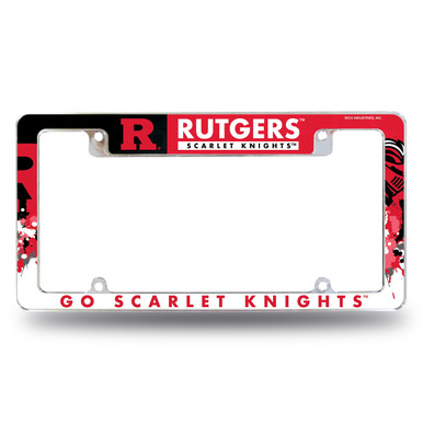 Rutgers Scarlet Knights All Over Chrome License Plate Frame