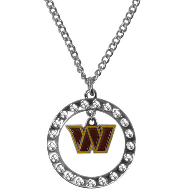 Washington Commanders Rhinestone Hoop Necklace - Sports Unlimited
