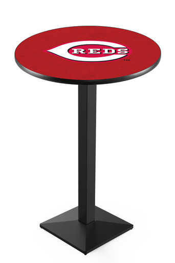 Cincinnati Reds Pub Table with Black Square Base - Sports Unlimited
