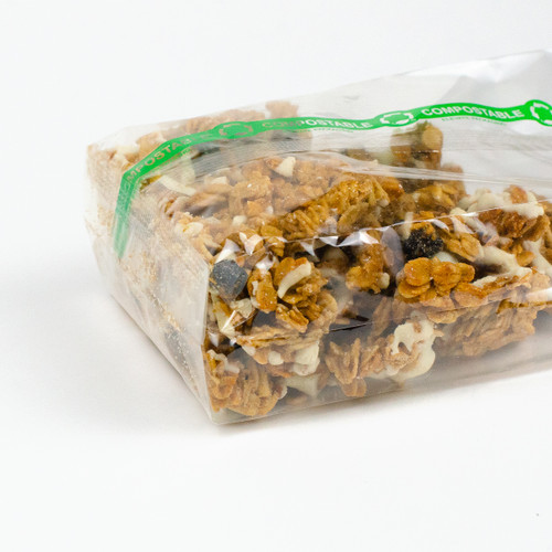 Compostable Cellophane Bag - Print detail and fold-over bottom seal