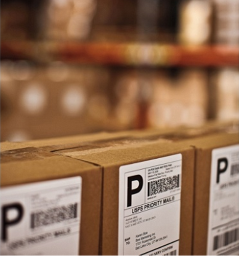 You can print postage labels with the Dymo LabelWriter 4XL Label Printer