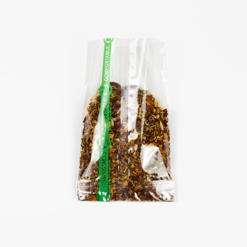 Compostable Cellophane Bag - Back, with seam and print