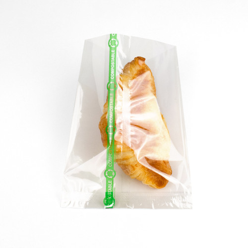 Compostable Cellophane Bag - Back with seam and print