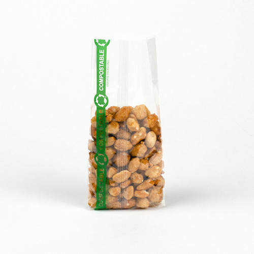 Compostable Cellophane Bag - Back, with seam and print