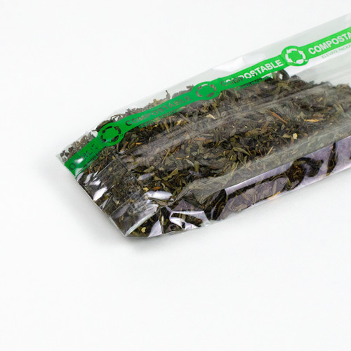 Compostable Cellophane Bag - Print detail and fold-over bottom seal