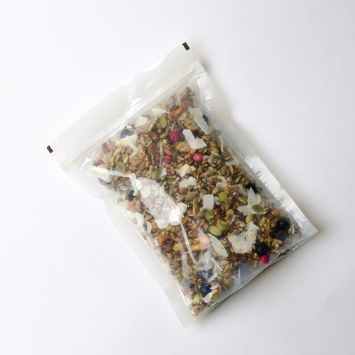 8oz transparent compostable pouch