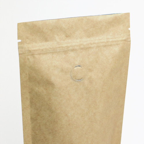 16oz Kraft Compostable Stand Up Pouches with Valve