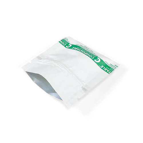 3 x 3" White Compostable Flat Pouches