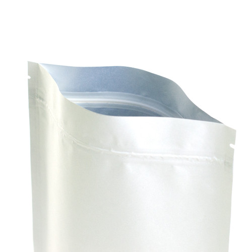 12oz White Compostable Stand Up Pouches [Imperfect]