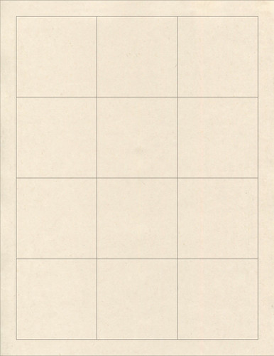 2.5" Compostable Square Natural Labels, Blank [Imperfect]