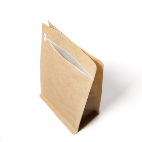 12oz Kraft Compostable Flat Bottom Pouches with Valve