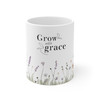 Botanical Inspirational Mug - "Grow with Grace" - Perfect for Garden Lovers and Home Decor