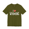 I Love Wyoming Unisex Shirt | Western Travel Tee, Wyoming State Pride, Souvenir Gift, Outdoor Adventure Apparel
