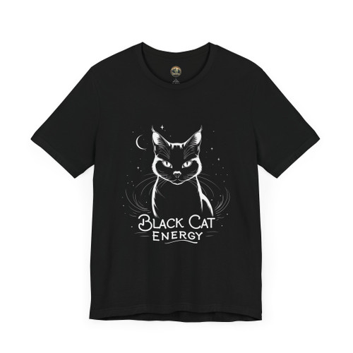 Black Cat Vibes T-Shirt – Unisex Graphic Tee for Cat People & Cottage-Goth Aesthetic