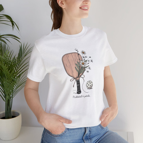 Floral Pickleball Tee – Comfortable Unisex Short Sleeve Shirt for Pickleball Lovers