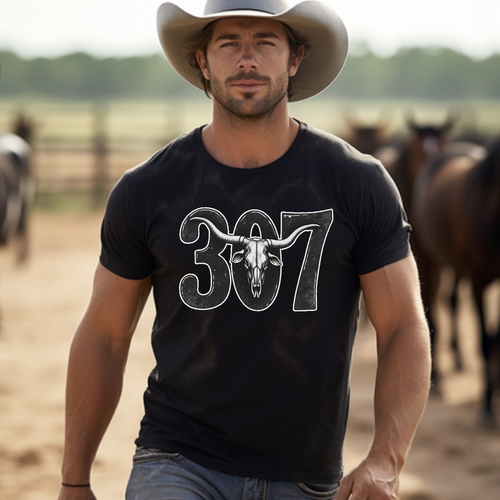 Western 307 Tee – Vintage Wyoming Shirt for Country Music, Ranch Life & Everyday Wear
