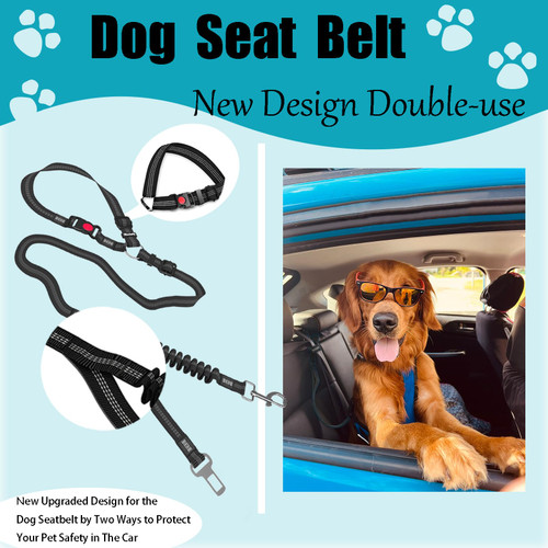 Heavy Duty Dog Car Seat Belt Adjustable And Heavy Duty Dog Car Seat Belt - Striped Nylon Large Dog Traction Rope for Car Rides