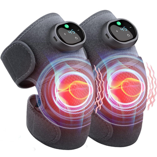 Heated Vibration Knee Massager for Pain Relief Knee Heating Vibration Massage Joint Physiotherapy Hot Compress Massager Elbow Shoulder Support Thermal Knee Pad Relieve Arthrit